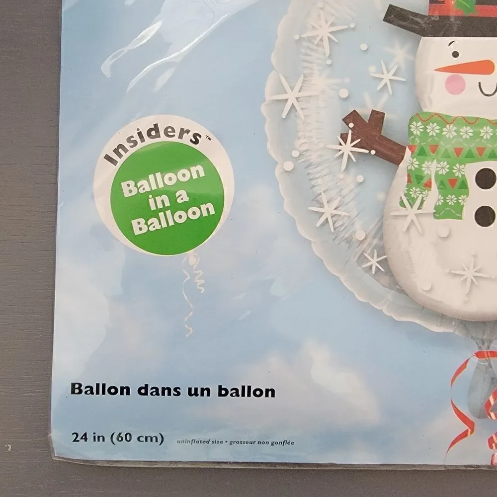 Balloon in a Balloon. Santa and Reindeer and Snowman Foil Balloons.